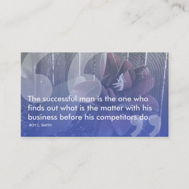 roy l smith success quote business card (Front)