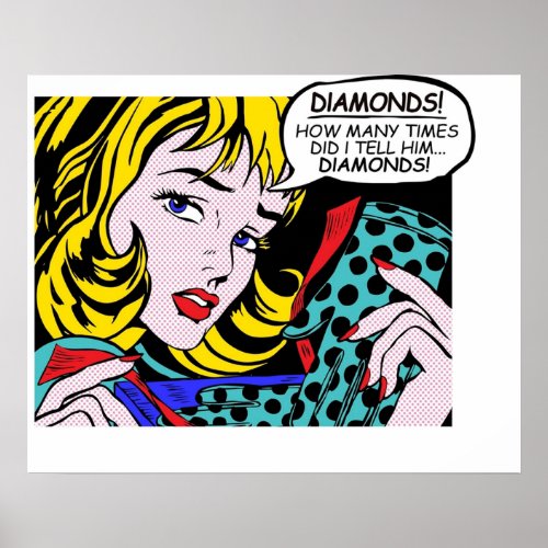 Roy Lichtenstein Comic Art  Girl with Gloves Poster