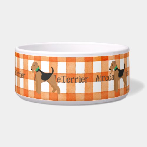 Roy Mocchi Bruno Pet Bowl Orange Airedale Terrier
