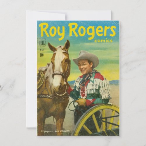 Roy Rogers Comics Invitation CARD Cowboy Western