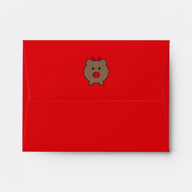 Roy the Christmas Pig ~ Funny Envelope (Back (Top Flap))