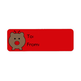 Roy the Christmas Pig Gift Tag