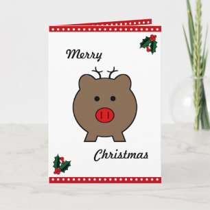 Roy the Christmas Pig ~ Holiday Card