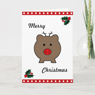 Roy the Christmas Pig Holiday Card