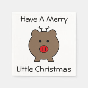 Roy the Christmas Pig Paper Napkins