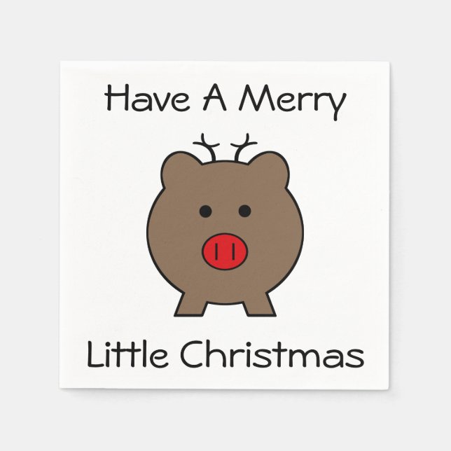 Roy the Christmas Pig Paper Napkins (Front)