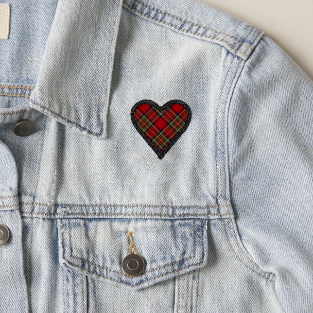 Roya Stewart Scottish Clan Tartan Plaid Pattern Patch (On Jacket)