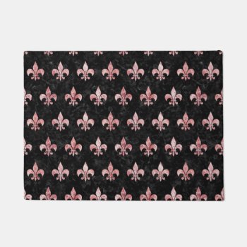 Royal1 Black Marble & Red & White Marble (r) Doormat by Trendi_Stuff at Zazzle