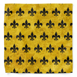 ROYAL1 BLACK MARBLE & YELLOW MARBLE BANDANA