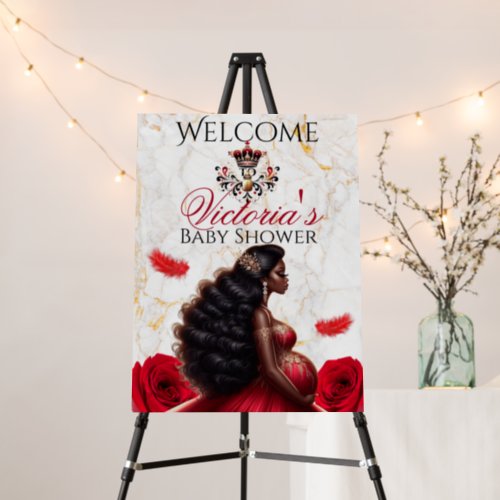 Royal African American Mother_to_be Baby Shower Foam Board