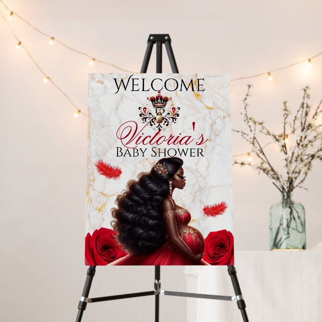 Royal African American Mother-to-be Baby Shower Foam Board (In Situ (Stand))