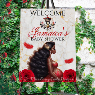 Royal African American Mother-to-be Baby Shower Foam Board