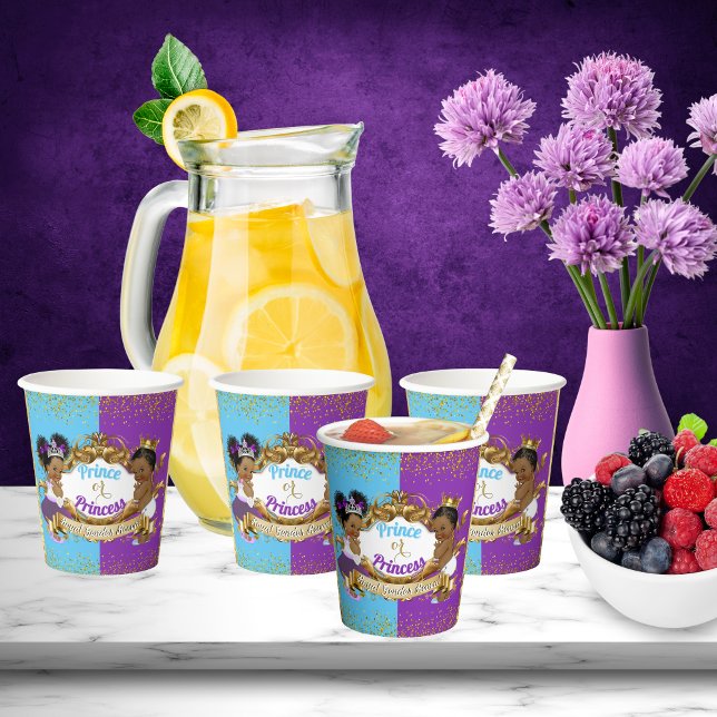 Royal African Gender Reveal Purple & Blue Paper Cups (Creator Uploaded)