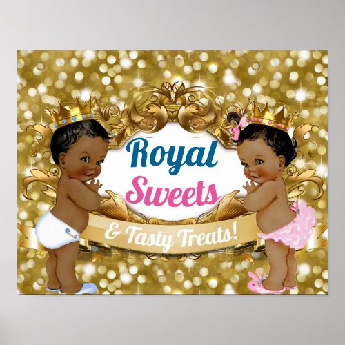 Royal African Gender Reveal Sweets  Treats Sign