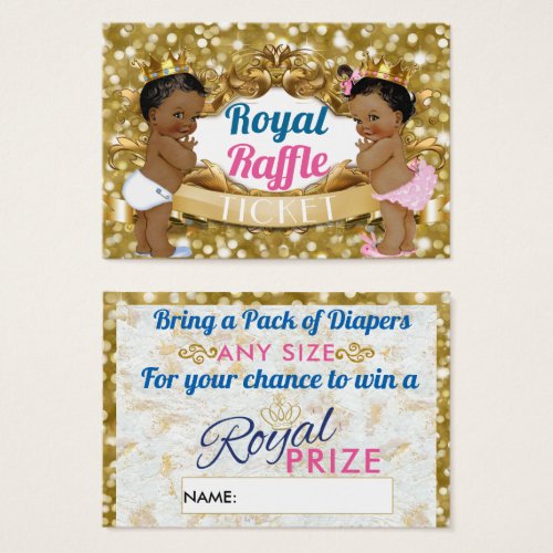 Royal African Glitter Gender Reveal Raffle Tickets