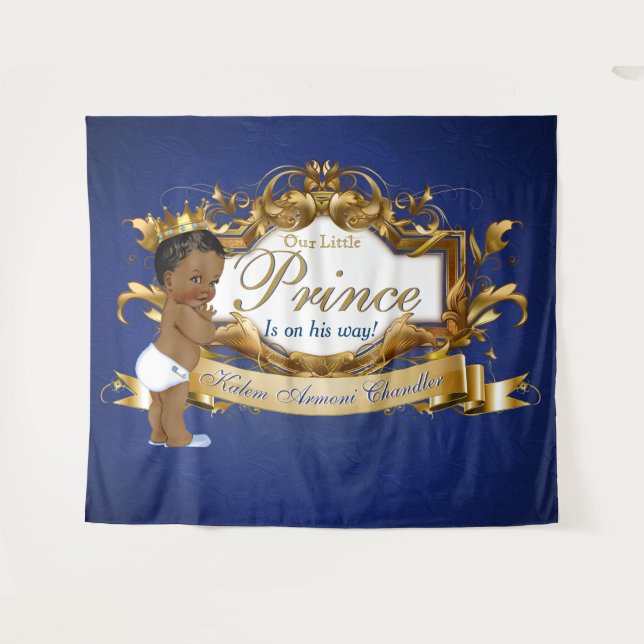 Royal African Prince Blue|Gold Fancy Backdrop (Front (Horizontal))