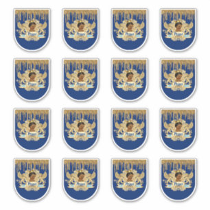 Royal African Prince Blue & Gold Mini Sanitizer Sticker