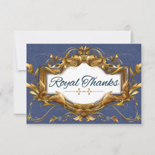 Royal African Prince Blue Gold Thank You Cards