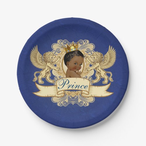 Royal African Prince Elegant Baby Shower Plates