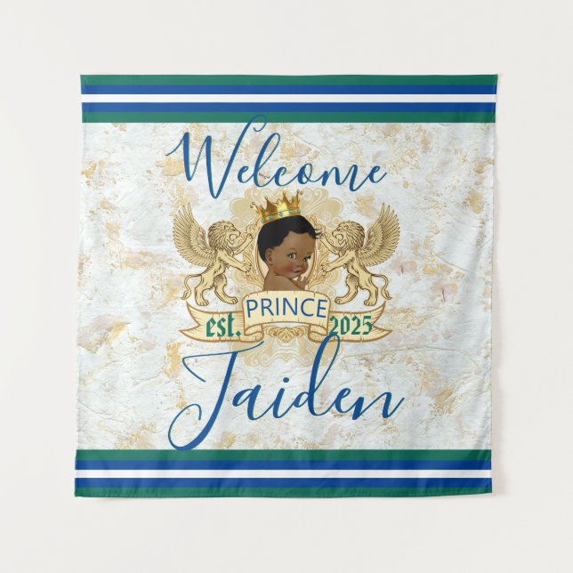 Royal African Prince Elegant Monogram Backdrop (Front)