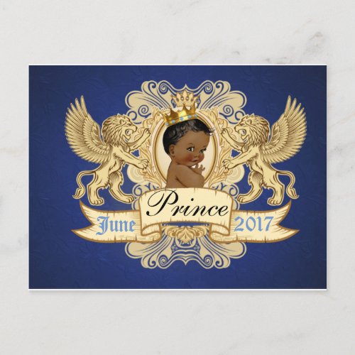 Royal African Prince Elegant Postcard Invitation