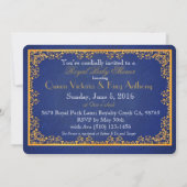 Royal African Prince Fancy Royal Blue and Gold Invitation (Back)