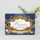 Royal African Prince Fancy Royal Blue and Gold Invitation (Standing Front)