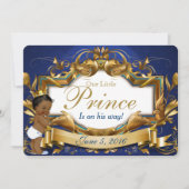 Royal African Prince Fancy Royal Blue and Gold Invitation (Front)