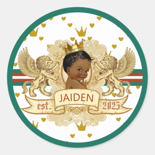Royal African Prince GreenRedGold Classic Round Sticker