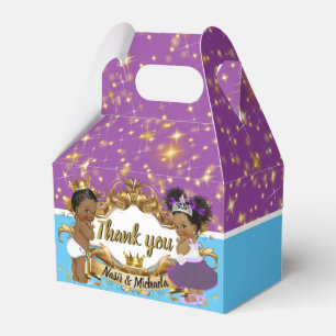 Royal African Prince or Princess Purple Blue Gold Favor Boxes
