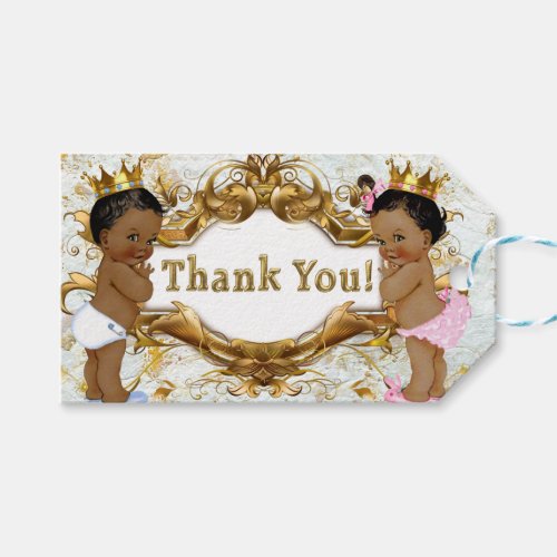 Royal African PrincePrincess Gold Fancy Thank You Gift Tags