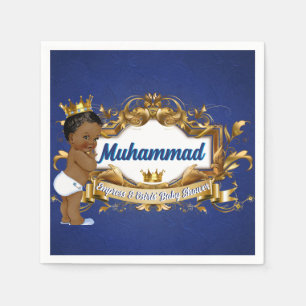 Royal African Prince Royal Baby Shower Birthday Napkins