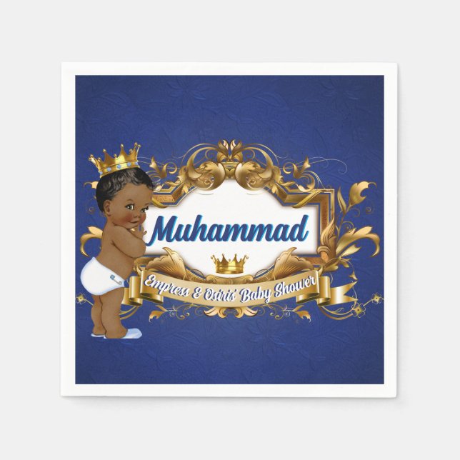 Royal African Prince Royal Baby Shower | Birthday Napkins (Front)