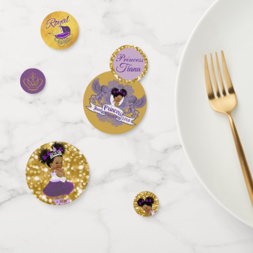 Royal African Princess Fancy Purple Gold Glitter Confetti