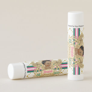 Royal African Princess Pink and Green Baby Shower Lip Balm