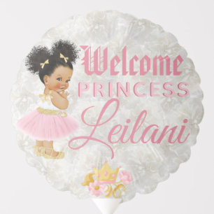 Royal African Princess Pink Gold Fancy Balloon