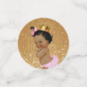 Royal African Princess Pink & Gold Glitter Confetti (Small Front)