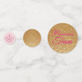 Royal African Princess Pink & Gold Glitter Confetti (Backs)
