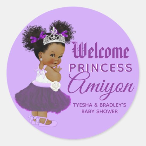 Royal African Purple Princess Classic Round Sticker