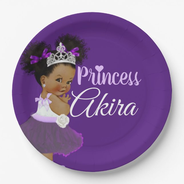 Royal African Purple Princess| Fancy Paper Plates (Front)