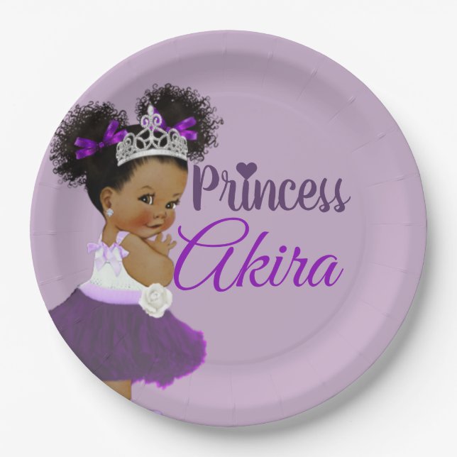 Royal African Purple Princess| Fancy Paper Plates (Front)
