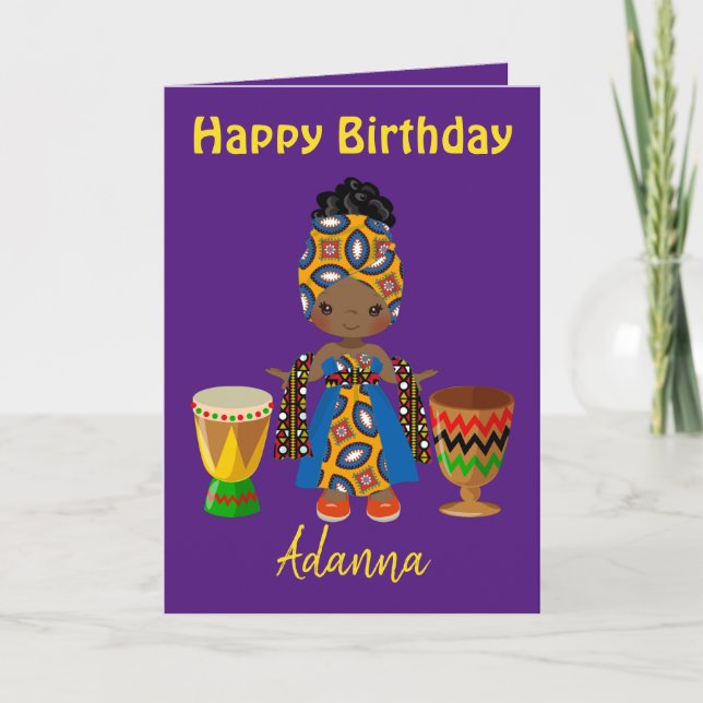 Royal African theme Birthday Greetings for Her Holiday Card (Front)