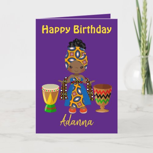 Royal African theme Birthday Greetings for Her Holiday Card