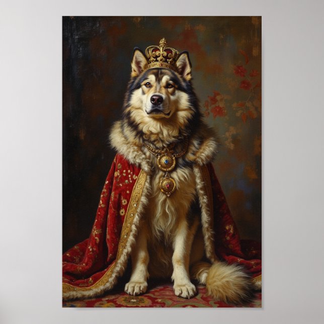 Royal Alaskan Malamute Portrait Art Poster (Front)