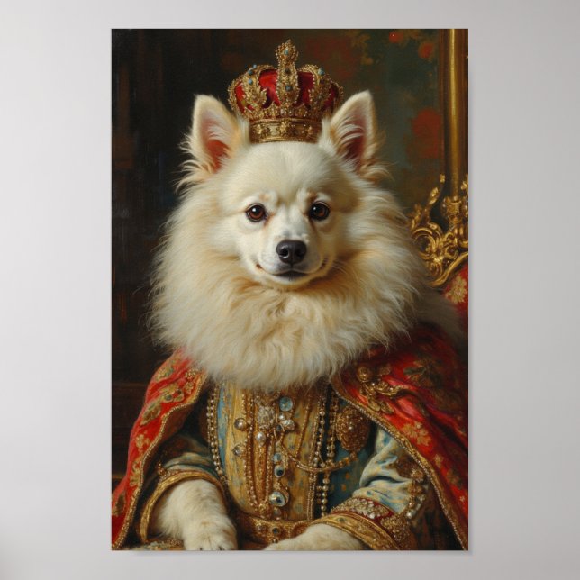 Royal American Eskimo Dog Portrait Poster (Front)