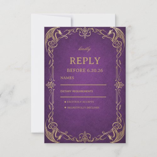 Royal Amethyst Elegant Celtic RSVP Card