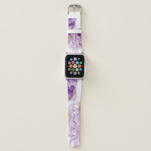 Royal Amethyst GoldGlitter Watercolor Customizable Apple Watch Band