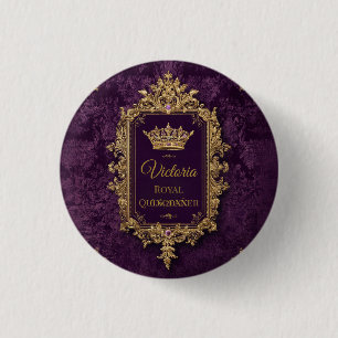 Royal Amethyst Quinceañera, custom Button
