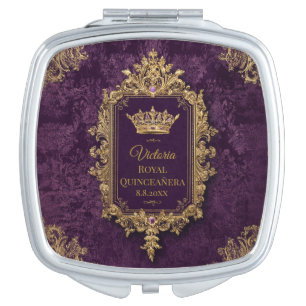 Royal Amethyst Quinceañera, custom Compact Mirror