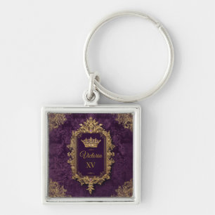 Royal Amethyst Quinceañera, custom Keychain